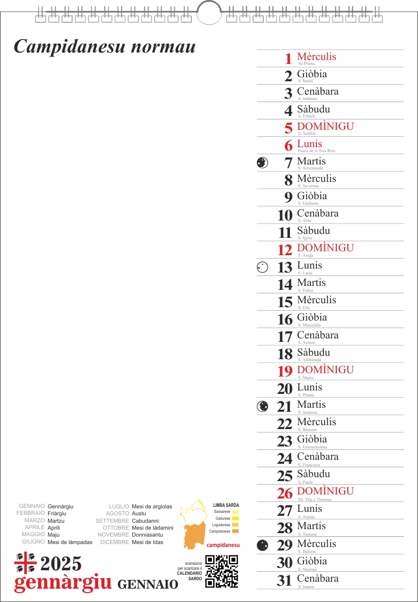 calendario sardo campidanese