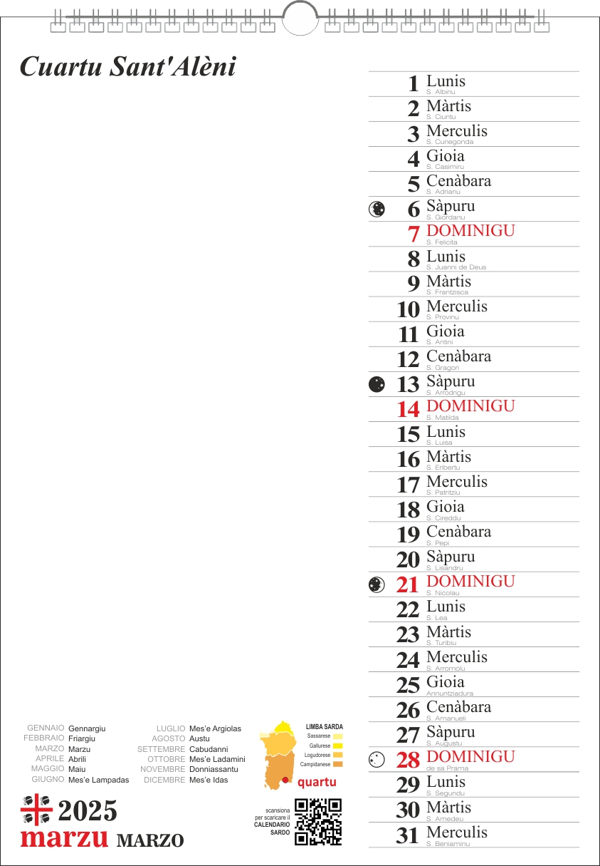 calendario sardo quartu